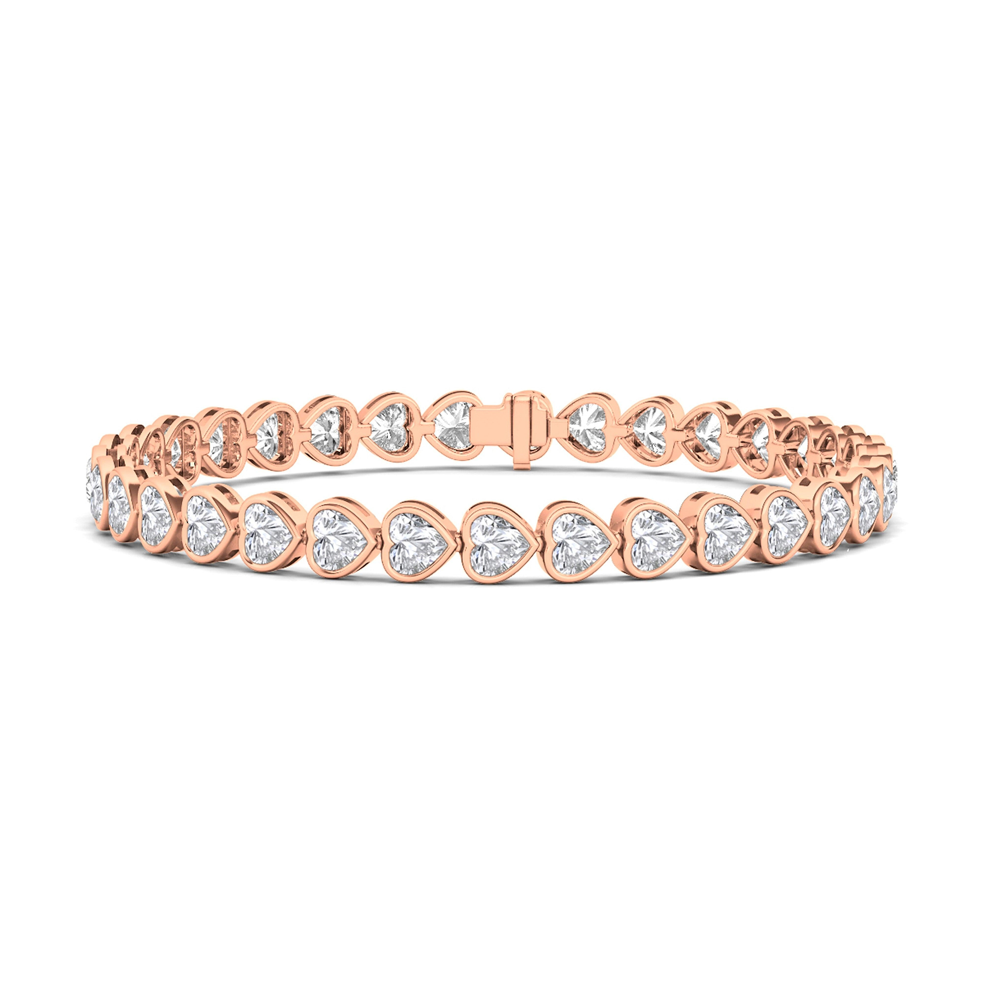 Bezel set Heart Diamond Bracelet - HauteCarat