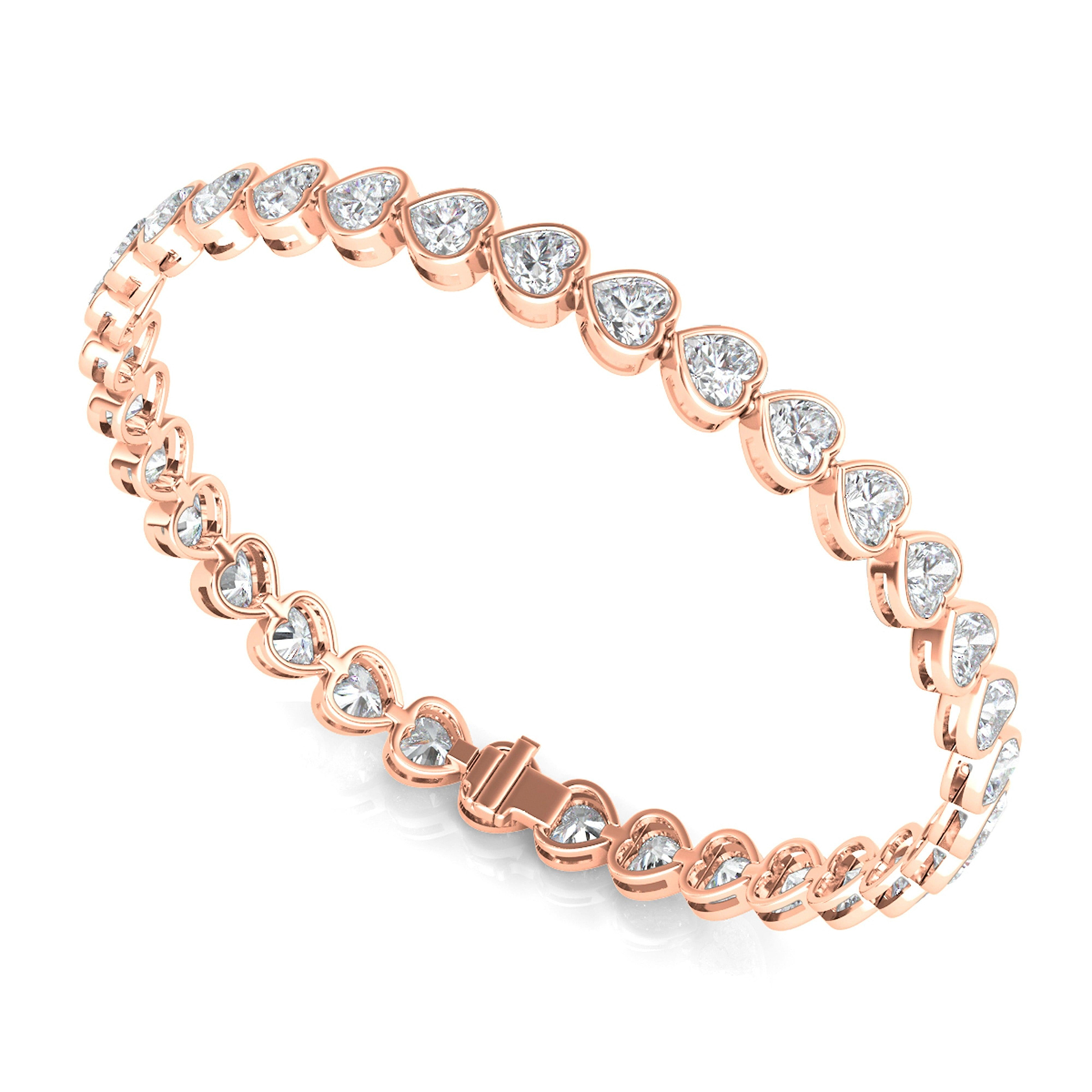 Bezel set Heart Diamond Bracelet - HauteCarat