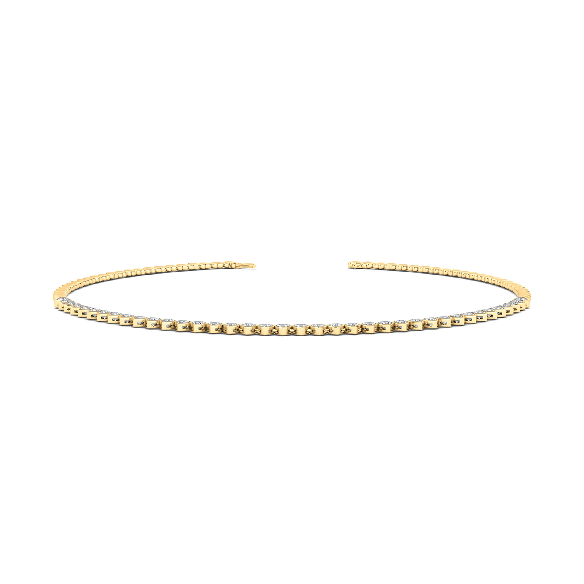 Bezeled Heart Diamond Choker - HauteCarat