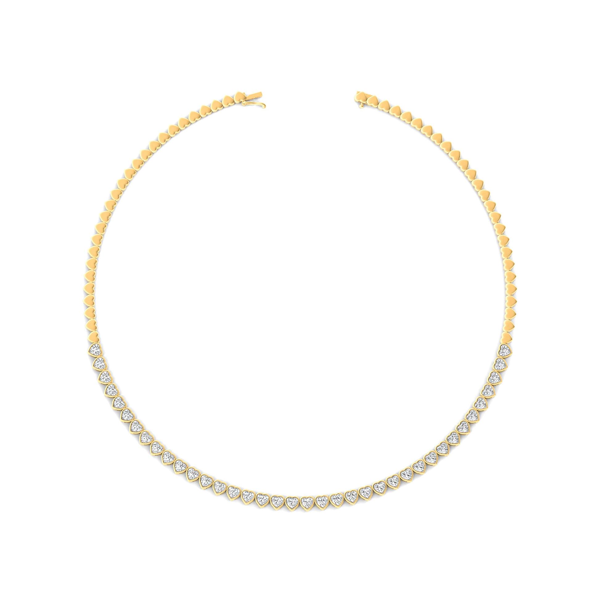 Bezeled Heart Diamond Choker - HauteCarat
