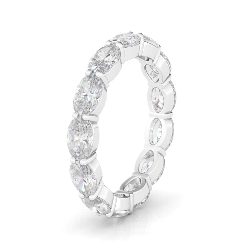 Women's Sideways Oval Diamond Eternity Band Lab Created Diamond Eternity Bands