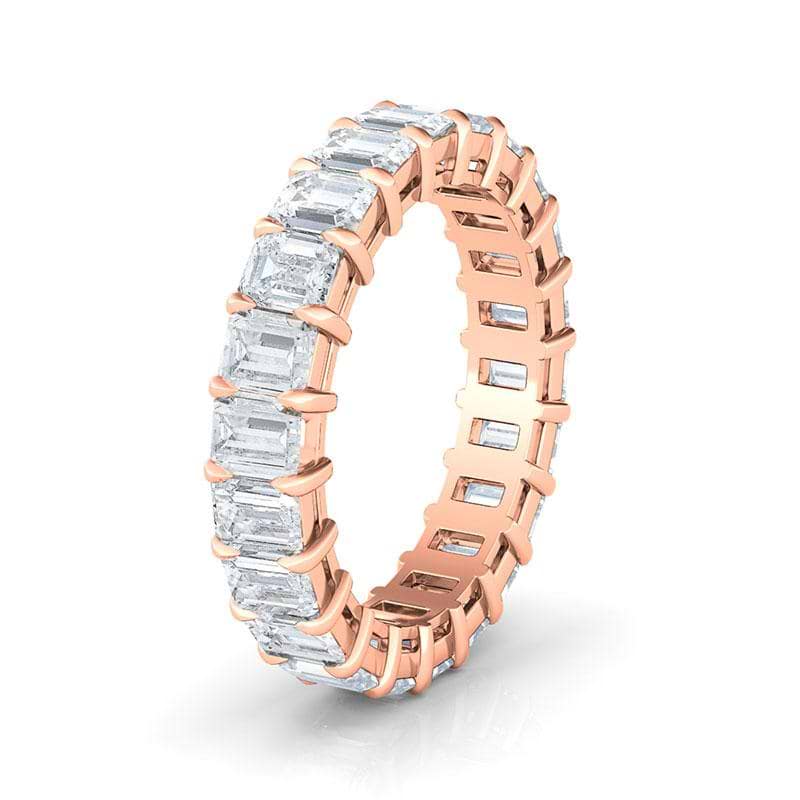 Women's Petite Emerald Cut Diamond Eternity Band Lab Created Diamond Eternity Bands
