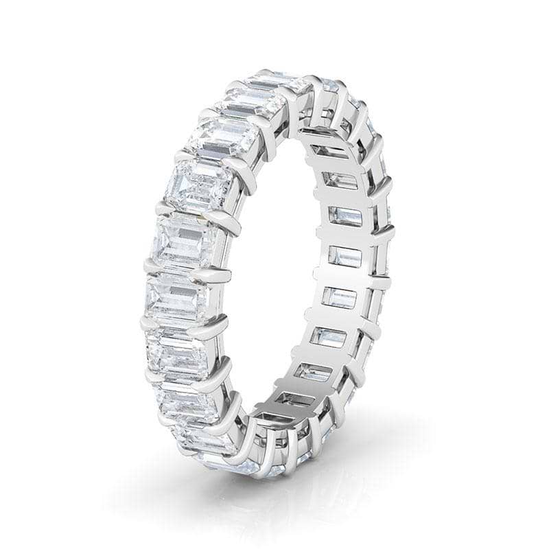 Women's Petite Emerald Cut Diamond Eternity Band Lab Created Diamond Eternity Bands