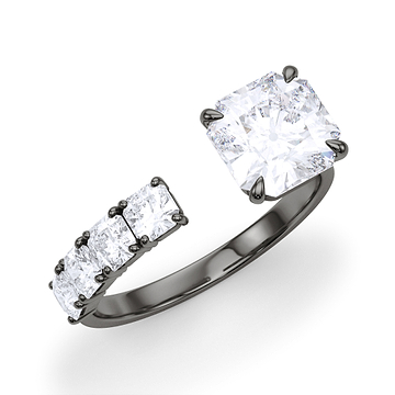 Floating Princess Cut Diamond Ring 