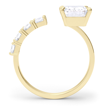Floating Emerald Cut Diamond Ring 