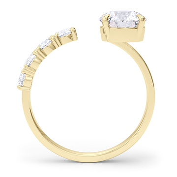 Floating Round Cut Diamond Ring 