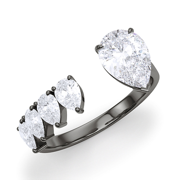 Floating Pear Cut Diamond Ring 
