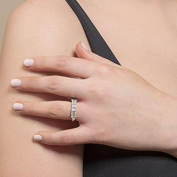 Half Emerald Eternity Ring - HauteCarat