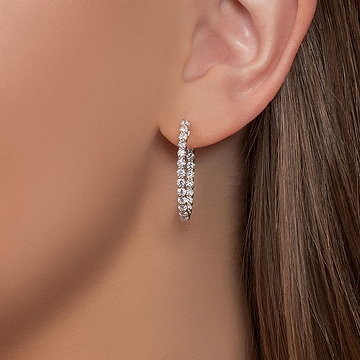 Oval Shape Inside-Out Diamond Hoops 