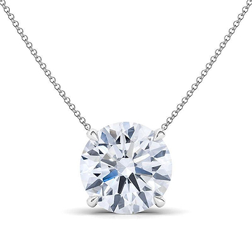 Men's 4 Prong Round Brilliant Diamond Pendant Necklace 
