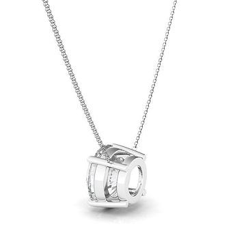 Men's 4 Prong Round Brilliant Diamond Pendant Necklace 