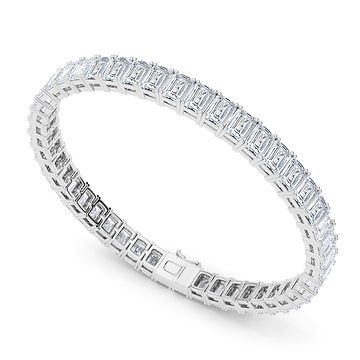 Men's Vertical Emerald Diamond Tennis Bracelet 