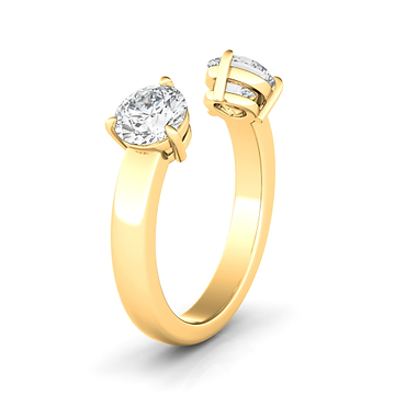 Two Stone Toi Et Moi Round Diamond Ring 