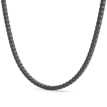 Men's 4 Prong Black Diamond Tennis Chain 