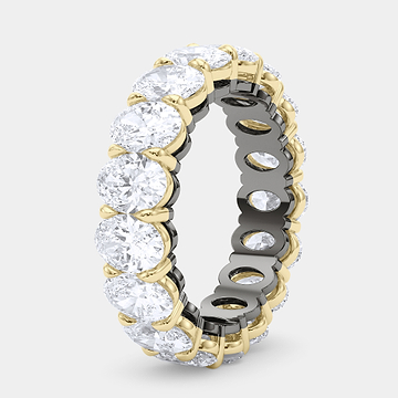 Mixed Metal Oval Diamond Eternity Band 