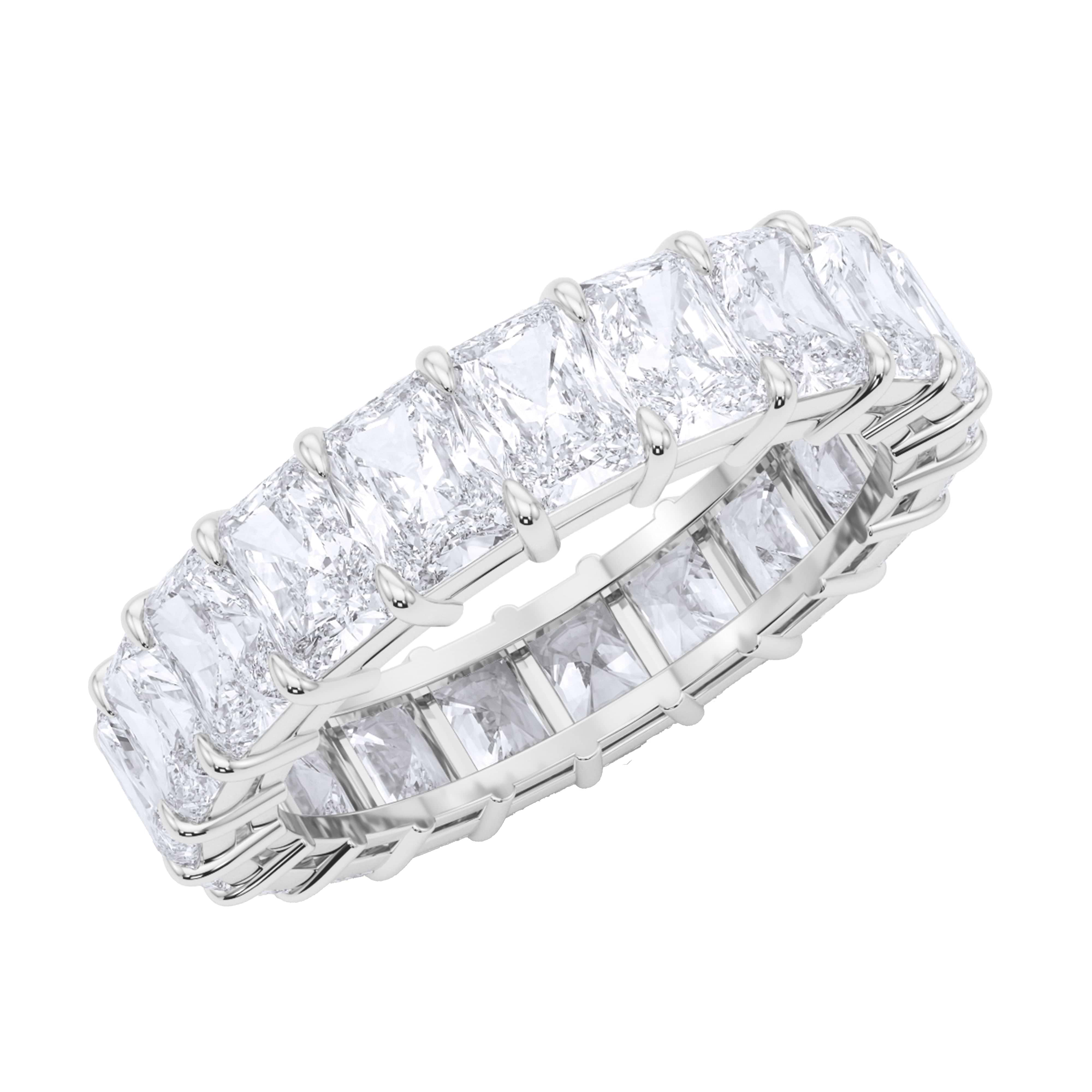 Radiant Cut Full Eternity Band/ Simulant Diamond Wedding Band/ Full Eternity Band/ 7.86 CT online Flowless Radiant Stackable Matching Eternity Ring