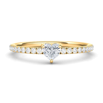 Heart & Pave Diamond Ring 