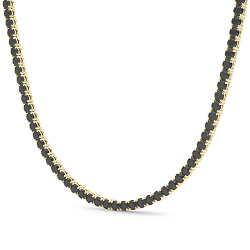 Men's 4 Prong Black Diamond Tennis Chain 