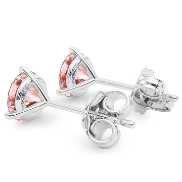 Pink Diamond Three Prong Studs 