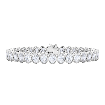 Oval Cut Bezel Diamond Tennis Bracelet 