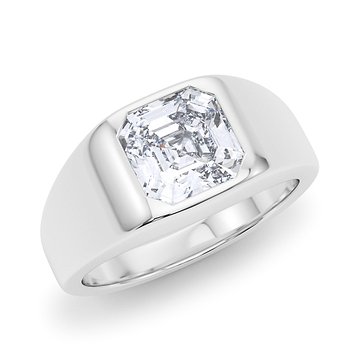 Asscher Cut Signet Ring 