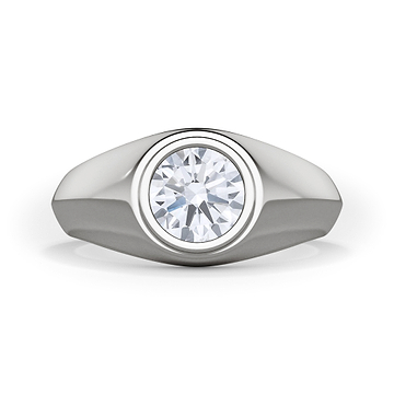 Round Brilliant Signet Ring 