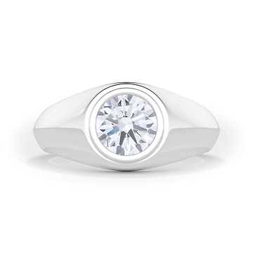 Round Brilliant Signet Ring 
