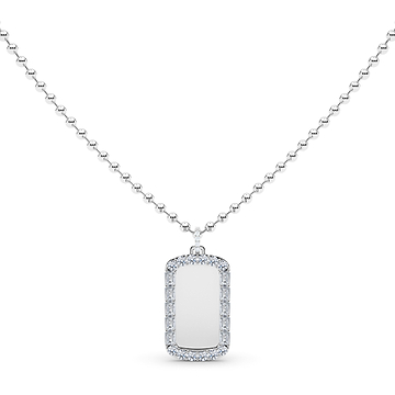 Mixed Diamond Border ID Tag 