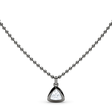 Trillion Bezel Set Diamond Pendant 