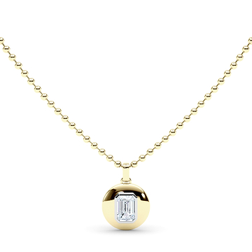 Bezel Set Emerald Coin Pendant  