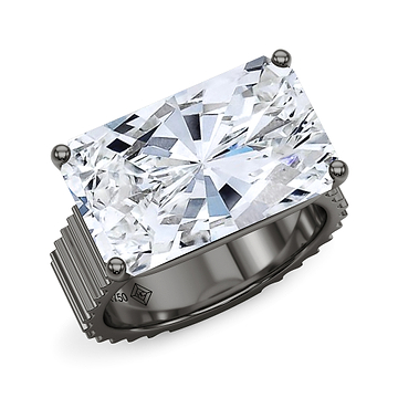 Radiant East-West Lab Grown Diamond Fluted Ring 