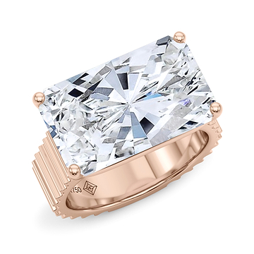 Radiant East-West Lab Grown Diamond Fluted Ring 