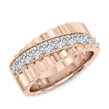 Diagonal Fluted Diamond Band 