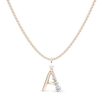 Men's Graduated Diamond Initial Pendant Letter A 