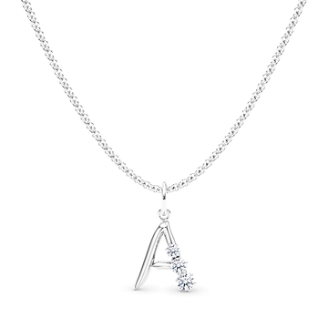 Men's Graduated Diamond Initial Pendant Letter A 