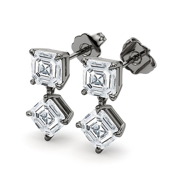 Twin Asscher Earrings 