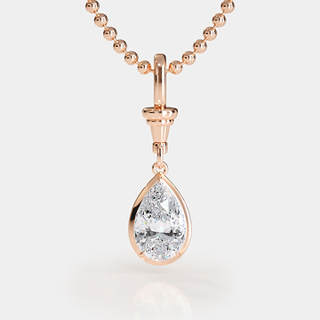 Ball & Chain Pear Diamond Pendant 