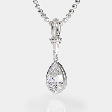 Ball & Chain Pear Diamond Pendant 