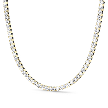 Men's Mixed Metal Diamond Tennis Chain Necklace 