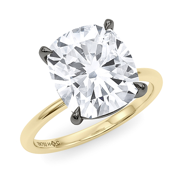 Mixed Metal Cushion Cut Diamond Ring 
