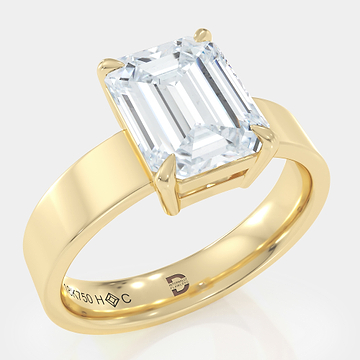 Emerald Cut Cigar Diamond Ring 