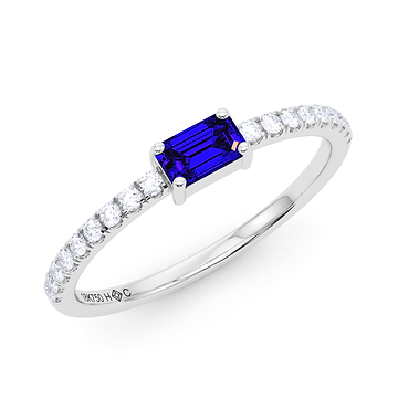 Emerald Birthstone and Pave Diamond Ring 