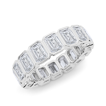 Emerald Cut Bezel Diamond Eternity Band 