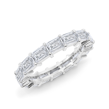 Sideways Emerald Cut Eternity Band 