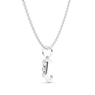 Men's Graduated Diamond Initial Pendant Letter J 