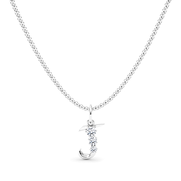 Men's Graduated Diamond Initial Pendant Letter J 