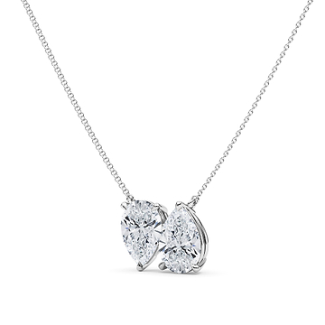 Twin Pear North-South Diamond Pendant 