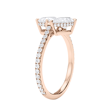 Twin Pear East West Pave Ring 