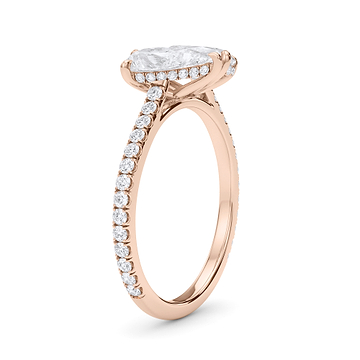 Twin Pear North South Pave Ring 