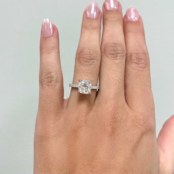 Cushion Cut Pave Diamond Ring